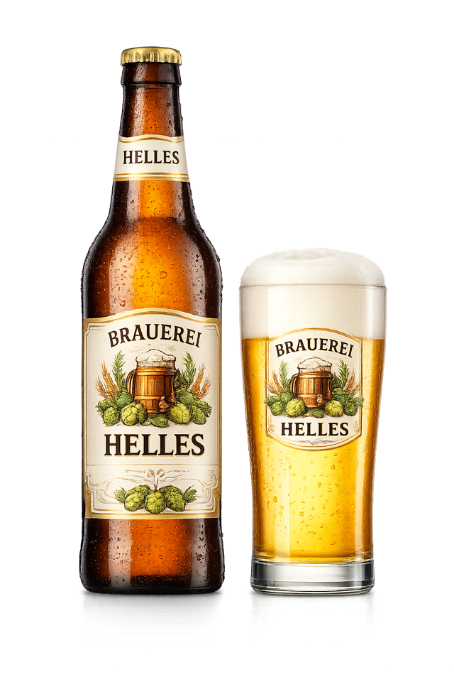 eine Flasche und ein Glas Bier